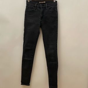Faded Black High Rise Skinny Levi’s.